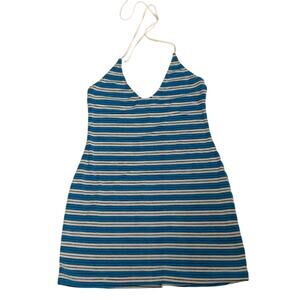 Bright striped terry cloth halter‎ dress size xs/s